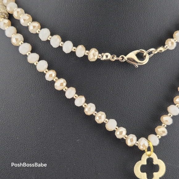 Handmade Crazy Lace Agate Pendant Necklace - Gold Accents, Natural Stone, 30" - Picture 4 of 16